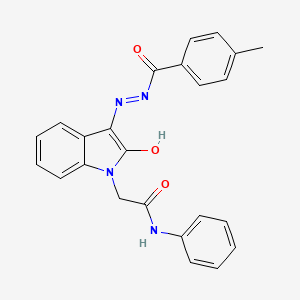 2-(3-((4-ME-Benzoyl)-hydrazono)-2-oxo-2,3-dihydro-indol-1-YL)-N-phenyl-acetamide