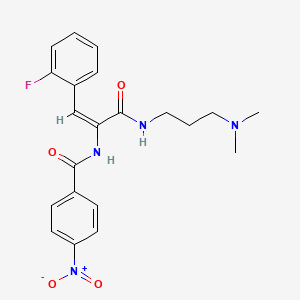 (2E)-N-[3-(dimethylamino)propyl]-3-(2-fluorophenyl)-2-[(4-nitrophenyl)formamido]prop-2-enamide