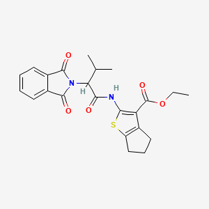 ethyl 2-[2-(1,3-dioxo-2,3-dihydro-1H-isoindol-2-yl)-3-methylbutanamido]-4H,5H,6H-cyclopenta[b]thiophene-3-carboxylate