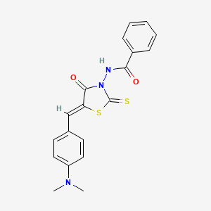 N-{(5Z)-5-[4-(dimethylamino)benzylidene]-4-oxo-2-thioxo-1,3-thiazolidin-3-yl}benzamide