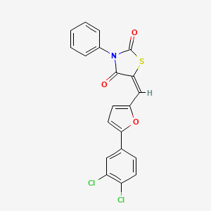 (5E)-5-{[5-(3,4-dichlorophenyl)furan-2-yl]methylidene}-3-phenyl-1,3-thiazolidine-2,4-dione