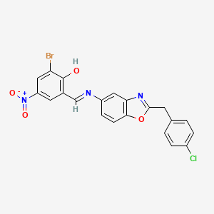 2-bromo-6-[(E)-{[2-(4-chlorobenzyl)-1,3-benzoxazol-5-yl]imino}methyl]-4-nitrophenol