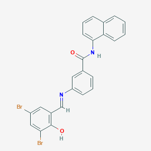 molecular formula C24H16Br2N2O2 B15043783 3-{[(E)-(3,5-dibromo-2-hydroxyphenyl)methylidene]amino}-N-(naphthalen-1-yl)benzamide 