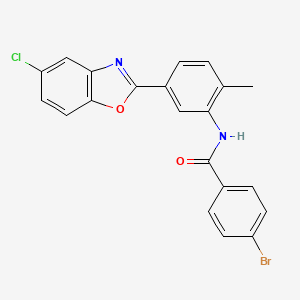 molecular formula C21H14BrClN2O2 B15043797 4-bromo-N-[5-(5-chloro-1,3-benzoxazol-2-yl)-2-methylphenyl]benzamide 