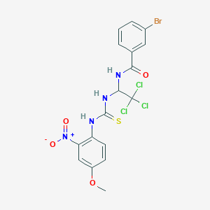 molecular formula C17H14BrCl3N4O4S B15043805 3-Bromo-N-(2,2,2-trichloro-1-{[(4-methoxy-2-nitrophenyl)carbamothioyl]amino}ethyl)benzamide 