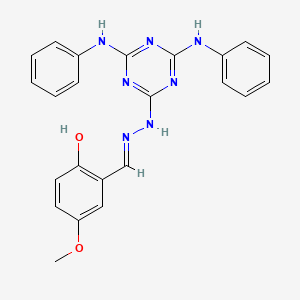 2-[(E)-{2-[4,6-bis(phenylamino)-1,3,5-triazin-2-yl]hydrazinylidene}methyl]-4-methoxyphenol