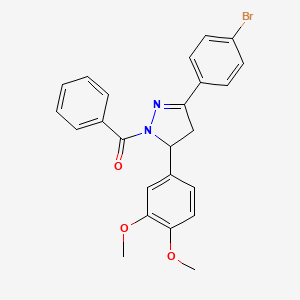 1-benzoyl-3-(4-bromophenyl)-5-(3,4-dimethoxyphenyl)-4,5-dihydro-1H-pyrazole