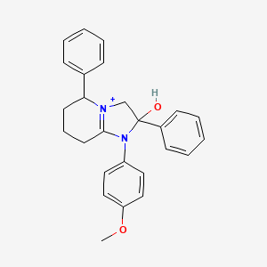 2-Hydroxy-1-(4-methoxyphenyl)-2,5-diphenyl-2,3,5,6,7,8-hexahydroimidazo[1,2-a]pyridin-1-ium