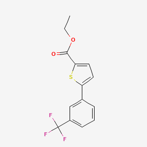 molecular formula C14H11F3O2S B1504386 Ethyl 5-[3-(trifluoromethyl)phenyl]thiophene-2-carboxylate 