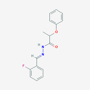 molecular formula C16H15FN2O2 B15043902 N'-[(E)-(2-fluorophenyl)methylidene]-2-phenoxypropanehydrazide 