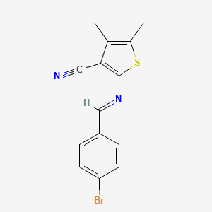 2-{[(E)-(4-bromophenyl)methylidene]amino}-4,5-dimethylthiophene-3-carbonitrile