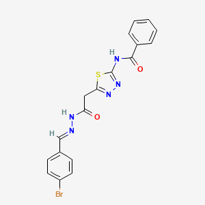 N-(5-{2-[(2E)-2-(4-bromobenzylidene)hydrazinyl]-2-oxoethyl}-1,3,4-thiadiazol-2-yl)benzamide