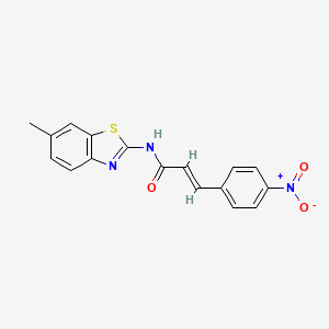 (2E)-N-(6-methyl-1,3-benzothiazol-2-yl)-3-(4-nitrophenyl)prop-2-enamide