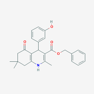 Benzyl 4-(3-hydroxyphenyl)-2,7,7-trimethyl-5-oxo-1,4,5,6,7,8-hexahydroquinoline-3-carboxylate