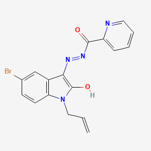 N'-[(3Z)-1-allyl-5-bromo-2-oxo-1,2-dihydro-3H-indol-3-ylidene]-2-pyridinecarbohydrazide