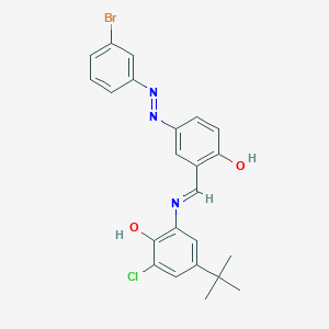 2-{[(E)-{5-[(E)-(3-bromophenyl)diazenyl]-2-hydroxyphenyl}methylidene]amino}-4-tert-butyl-6-chlorophenol