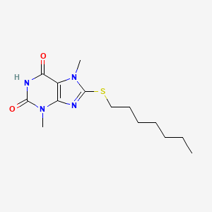 8-(heptylsulfanyl)-6-hydroxy-3,7-dimethyl-3,7-dihydro-2H-purin-2-one