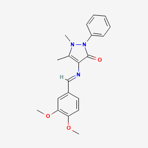 4-{[(E)-(3,4-dimethoxyphenyl)methylidene]amino}-1,5-dimethyl-2-phenyl-1,2-dihydro-3H-pyrazol-3-one