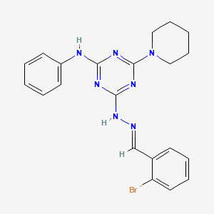 4-[(2E)-2-(2-bromobenzylidene)hydrazinyl]-N-phenyl-6-(piperidin-1-yl)-1,3,5-triazin-2-amine