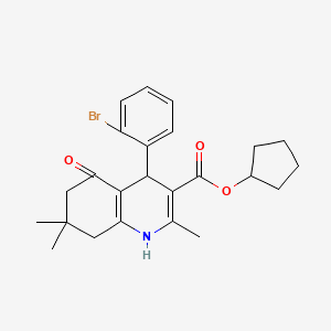 Cyclopentyl 4-(2-bromophenyl)-2,7,7-trimethyl-5-oxo-1,4,5,6,7,8-hexahydroquinoline-3-carboxylate