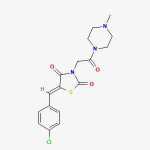 molecular formula C17H18ClN3O3S B15044187 (5Z)-5-[(4-chlorophenyl)methylidene]-3-[2-(4-methylpiperazin-1-yl)-2-oxoethyl]-1,3-thiazolidine-2,4-dione 