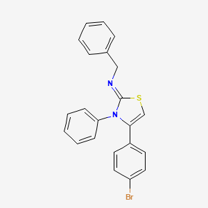 molecular formula C22H17BrN2S B15044234 N-[(2Z)-4-(4-bromophenyl)-3-phenyl-1,3-thiazol-2(3H)-ylidene]-1-phenylmethanamine 