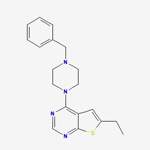 molecular formula C19H22N4S B15044258 4-(4-Benzylpiperazin-1-yl)-6-ethylthieno[2,3-d]pyrimidine 