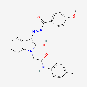 2-[(3E)-3-{[(4-Methoxyphenyl)formamido]imino}-2-oxo-2,3-dihydro-1H-indol-1-YL]-N-(4-methylphenyl)acetamide