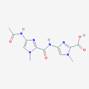 molecular formula C12H14N6O4 B1504430 4-(4-acetamido-1-methyl-1H-imidazole-2-carboxamido)-1-methyl-1H-imidazole-2-carboxylic acid CAS No. 484017-92-7