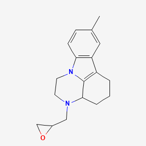 8-methyl-3-(2-oxiranylmethyl)-2,3,3a,4,5,6-hexahydro-1H-pyrazino[3,2,1-jk]carbazole