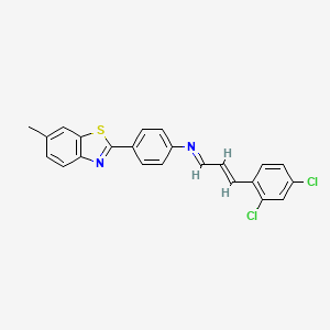 N-[(1E,2E)-3-(2,4-dichlorophenyl)prop-2-en-1-ylidene]-4-(6-methyl-1,3-benzothiazol-2-yl)aniline