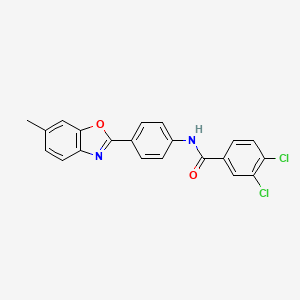 molecular formula C21H14Cl2N2O2 B15044334 3,4-dichloro-N-[4-(6-methyl-1,3-benzoxazol-2-yl)phenyl]benzamide 