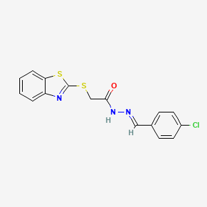 2-(1,3-benzothiazol-2-ylsulfanyl)-N'-[(E)-(4-chlorophenyl)methylidene]acetohydrazide