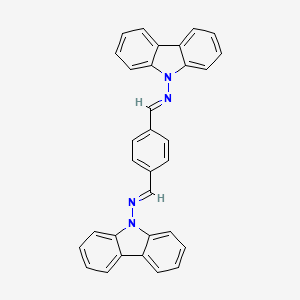 molecular formula C32H22N4 B15044355 N,N'-[benzene-1,4-diyldi(E)methylylidene]bis(9H-carbazol-9-amine) 