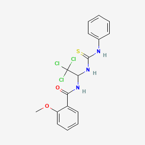 2-Methoxy-N-(2,2,2-trichloro-1-(3-phenyl-thioureido)-ethyl)-benzamide