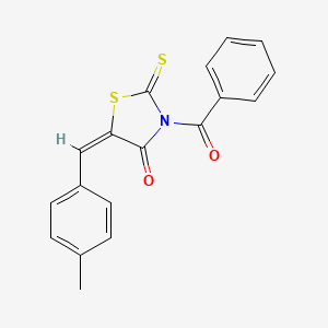 (5E)-5-(4-methylbenzylidene)-3-(phenylcarbonyl)-2-thioxo-1,3-thiazolidin-4-one