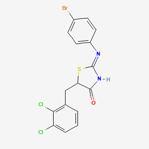 molecular formula C16H11BrCl2N2OS B15044368 (2E)-2-[(4-bromophenyl)imino]-5-(2,3-dichlorobenzyl)-1,3-thiazolidin-4-one 