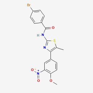 4-bromo-N-[4-(4-methoxy-3-nitrophenyl)-5-methyl-1,3-thiazol-2-yl]benzamide