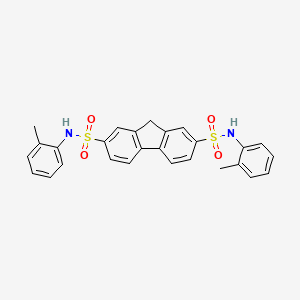 molecular formula C27H24N2O4S2 B15044403 9H-Fluorene-2,7-disulfonic acid bis-o-tolylamide 