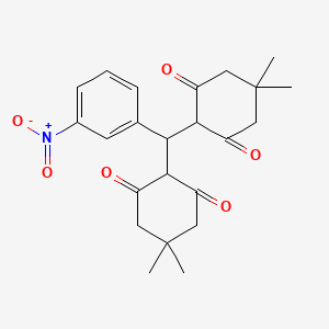 molecular formula C23H27NO6 B15044406 2-[(4,4-Dimethyl-2,6-dioxocyclohexyl)(3-nitrophenyl)methyl]-5,5-dimethylcyclohexane-1,3-dione 