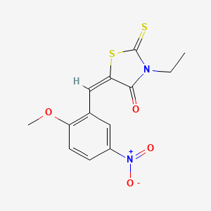 (5E)-3-ethyl-5-[(2-methoxy-5-nitrophenyl)methylidene]-2-sulfanylidene-1,3-thiazolidin-4-one