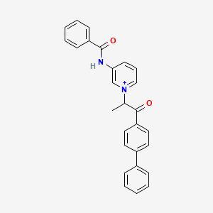 molecular formula C27H23N2O2+ B15044515 1-[1-(Biphenyl-4-yl)-1-oxopropan-2-yl]-3-[(phenylcarbonyl)amino]pyridinium 