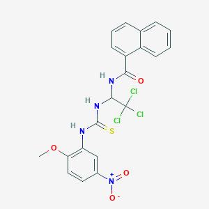 molecular formula C21H17Cl3N4O4S B15044535 N-[2,2,2-trichloro-1-({[(2-methoxy-5-nitrophenyl)amino]carbonothioyl}amino)ethyl]-1-naphthamide 