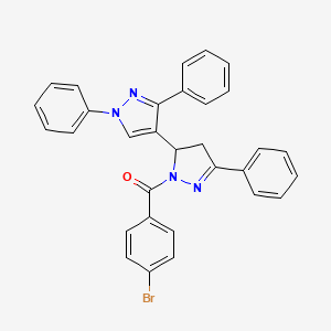 molecular formula C31H23BrN4O B15044574 (4-bromophenyl)(1',3',5-triphenyl-3,4-dihydro-1'H,2H-[3,4'-bipyrazol]-2-yl)methanone 