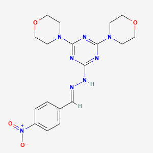 2,4-di(morpholin-4-yl)-6-[(2E)-2-(4-nitrobenzylidene)hydrazinyl]-1,3,5-triazine