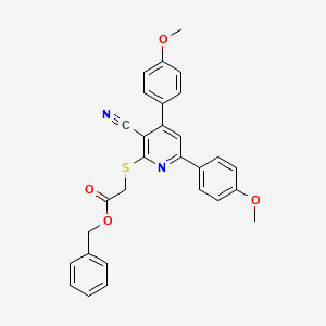 Benzyl {[3-cyano-4,6-bis(4-methoxyphenyl)pyridin-2-yl]sulfanyl}acetate