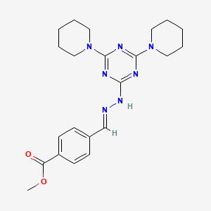 methyl 4-{(E)-[(4,6-dipiperidin-1-yl-1,3,5-triazin-2-yl)hydrazono]methyl}benzoate