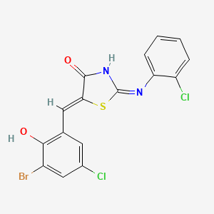 molecular formula C16H9BrCl2N2O2S B15044648 (5Z)-5-[(3-bromo-5-chloro-2-hydroxyphenyl)methylidene]-2-(2-chloroanilino)-1,3-thiazol-4-one 