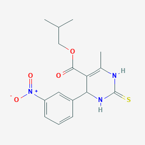 molecular formula C16H19N3O4S B15044658 2-Methylpropyl 6-methyl-4-(3-nitrophenyl)-2-thioxo-1,2,3,4-tetrahydropyrimidine-5-carboxylate 