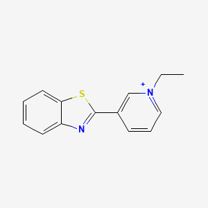 molecular formula C14H13N2S+ B15044697 3-(1,3-Benzothiazol-2-yl)-1-ethylpyridinium 